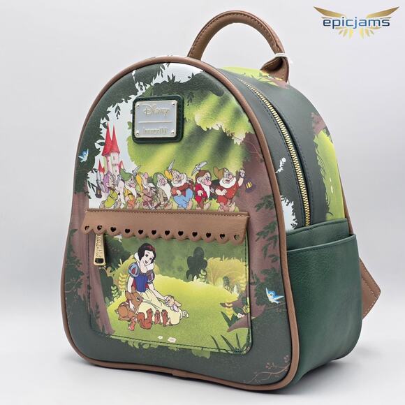 Loungefly Disney Snow White & the Seven Dwarfs Forest Mini Backpack New - Picture 3 of 6
